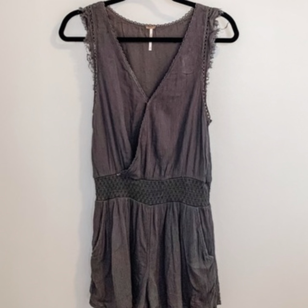 Free People Blue/Gray Romper Size S